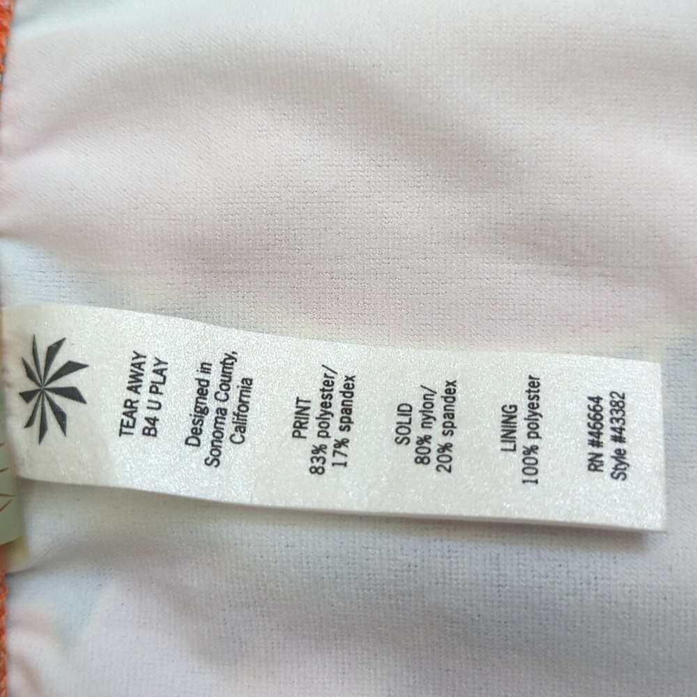NEW ATHLETA Red Orange Swinging 60's String Bikini Bottoms Size Medium - Picture 6 of 7